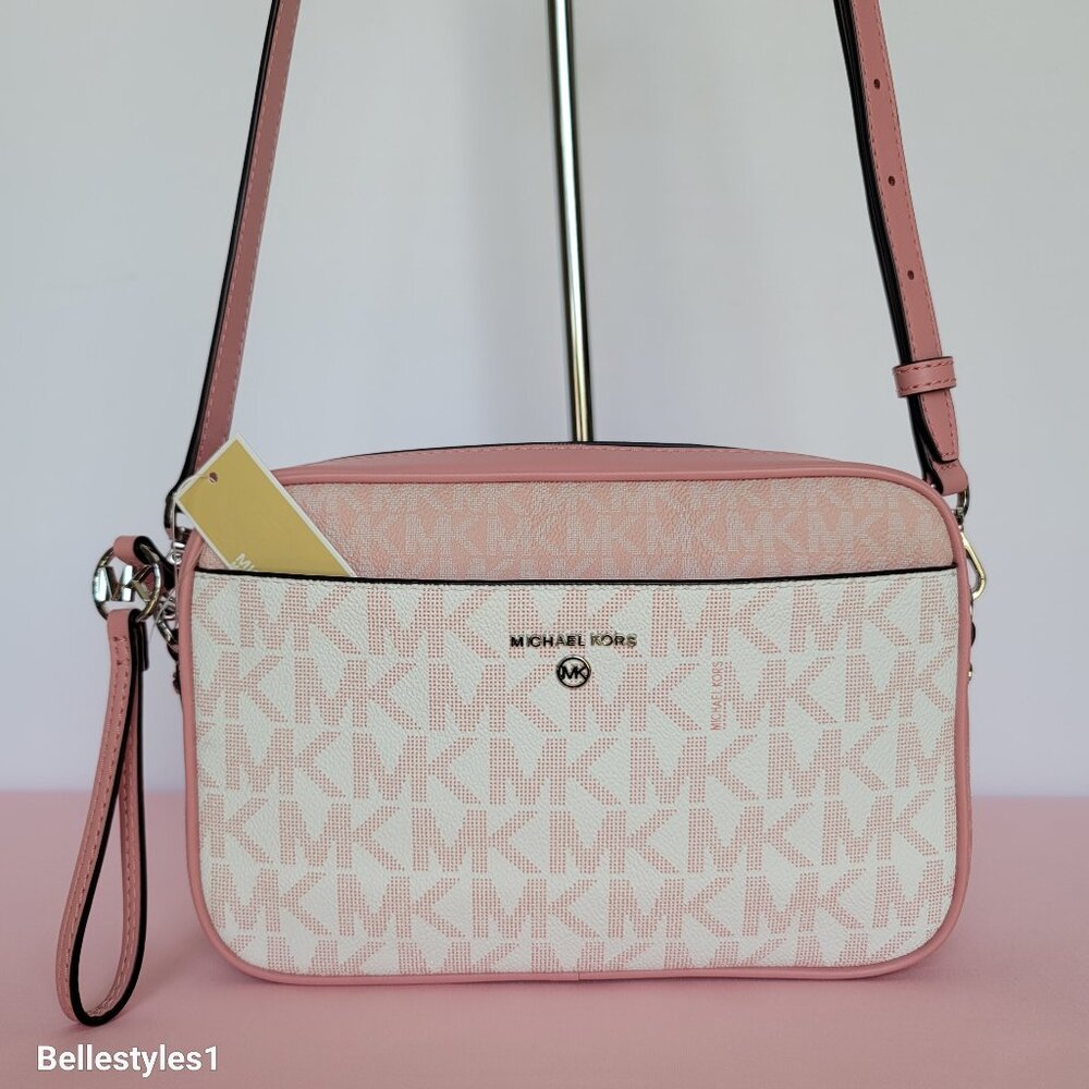 MICHAEL KORS Signature Logo Jet Set Charm Large East West Camera Crossbody⭐